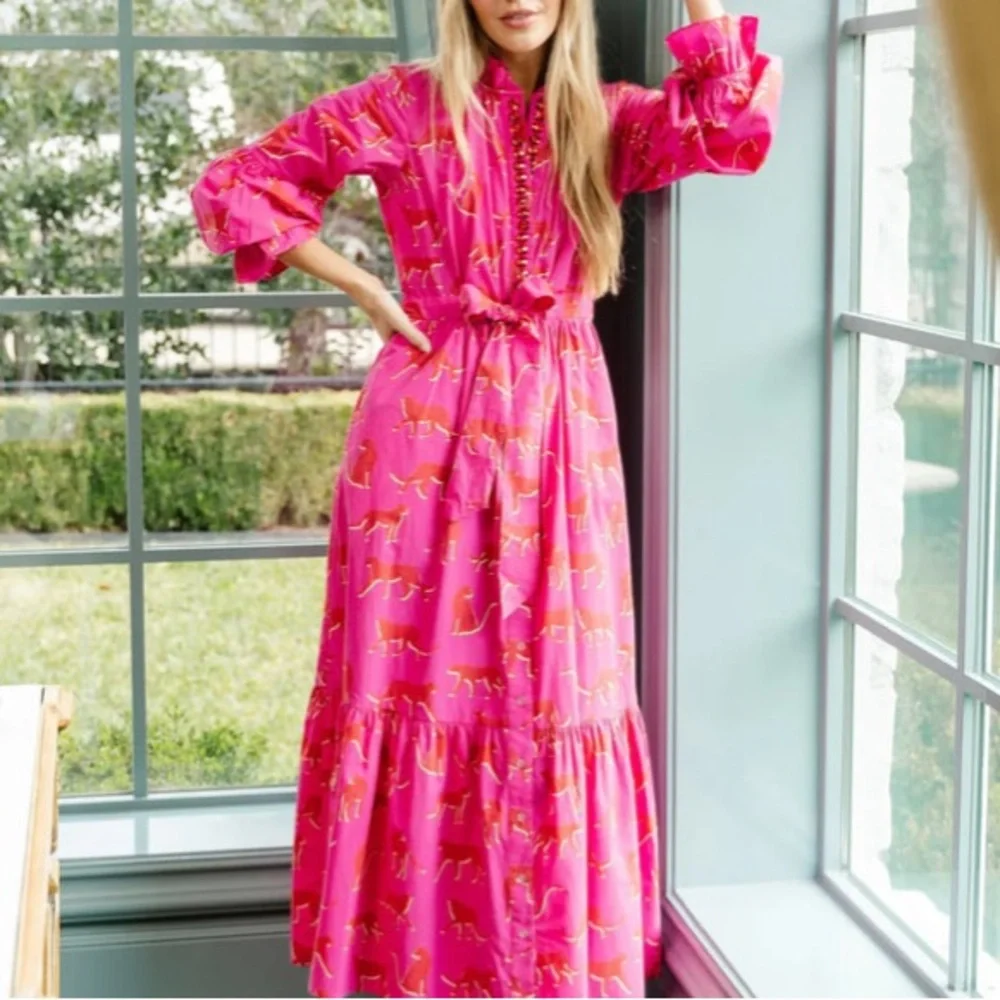 New w Tag: Sheridan French Britt Dress in Festive Cheetah. Size Small - Picture 4 of 16